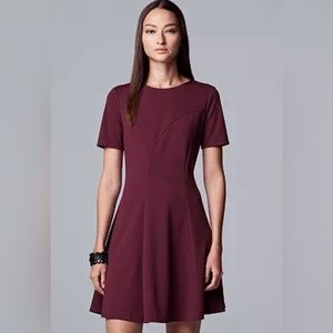 Simply Vera by VeraWang; short sleeve fit and flare purple dress